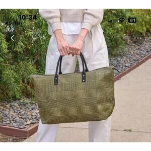 lulu dharma Women's Black Yellow Plaid Frasier Weekender Travel Tote Bag…